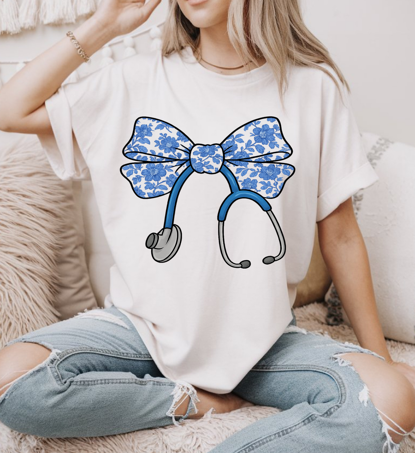 Blue flower stethoscope