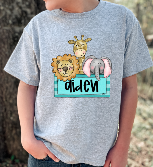 Boy Character Personalized  Zoo
