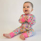 Flower Fields - Convertible Zip Pajamas w/ Ruffles