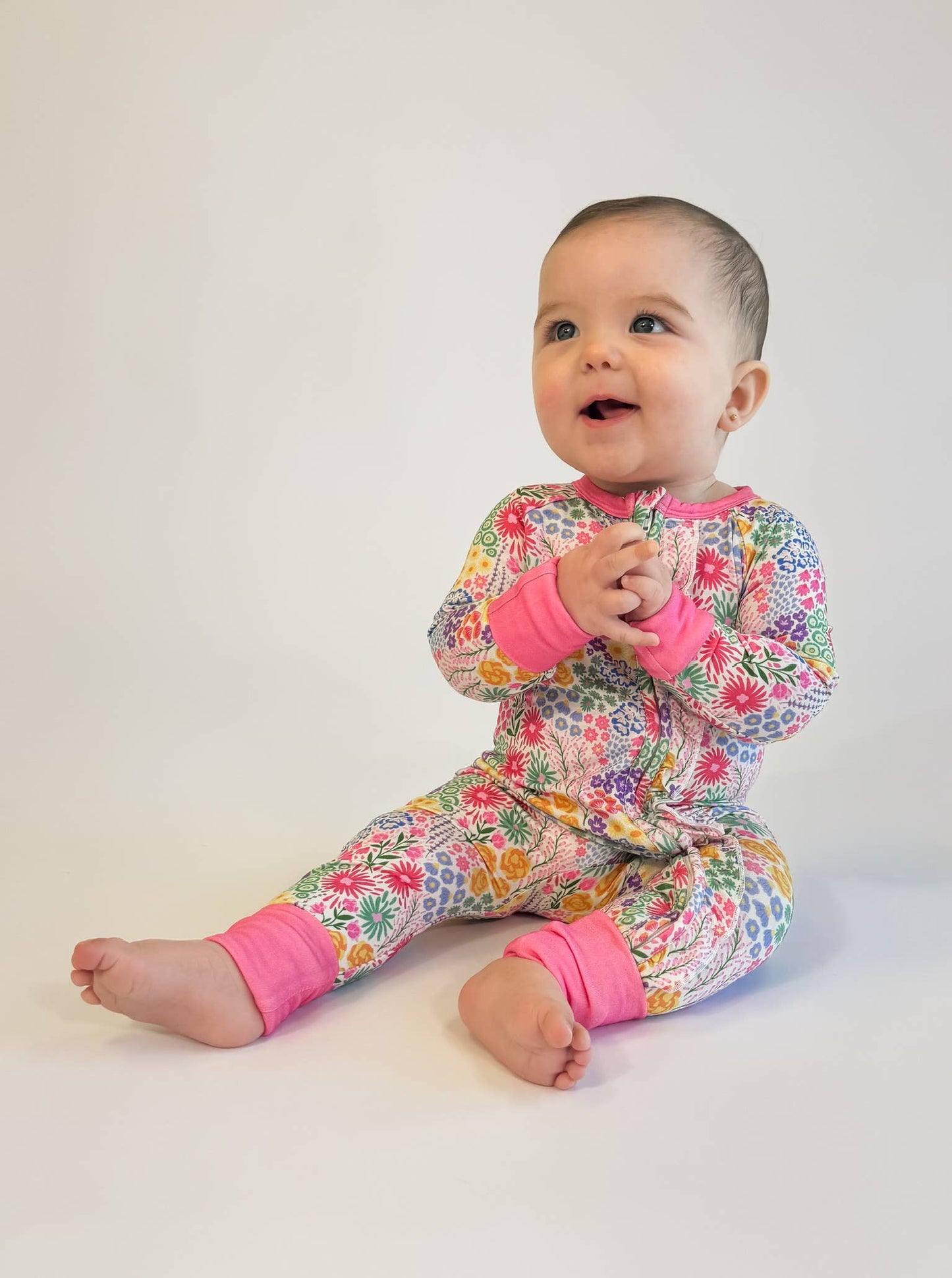 Flower Fields - Convertible Zip Pajamas w/ Ruffles