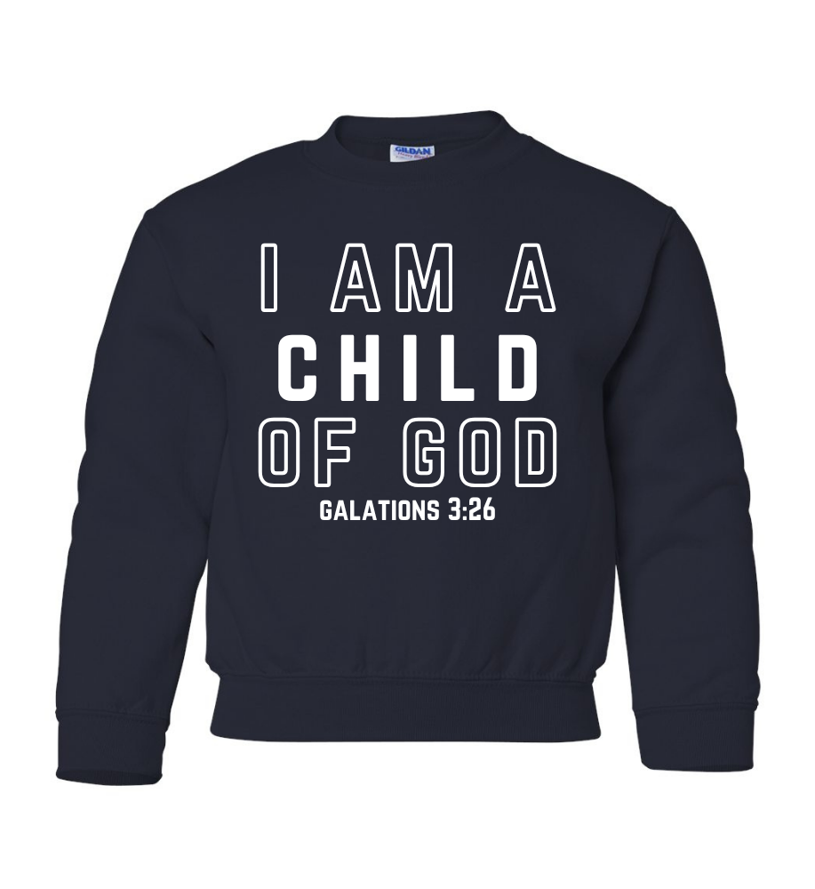 Navy I am a Child of God HR Sweatshirt