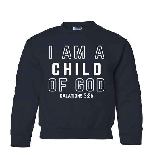 Navy I am a Child of God HR Sweatshirt