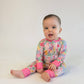 Flower Fields - Convertible Zip Pajamas w/ Ruffles
