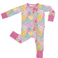 Flower Fields - Convertible Zip Pajamas w/ Ruffles